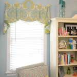 Window Works Studio valance mounted on wood medallions